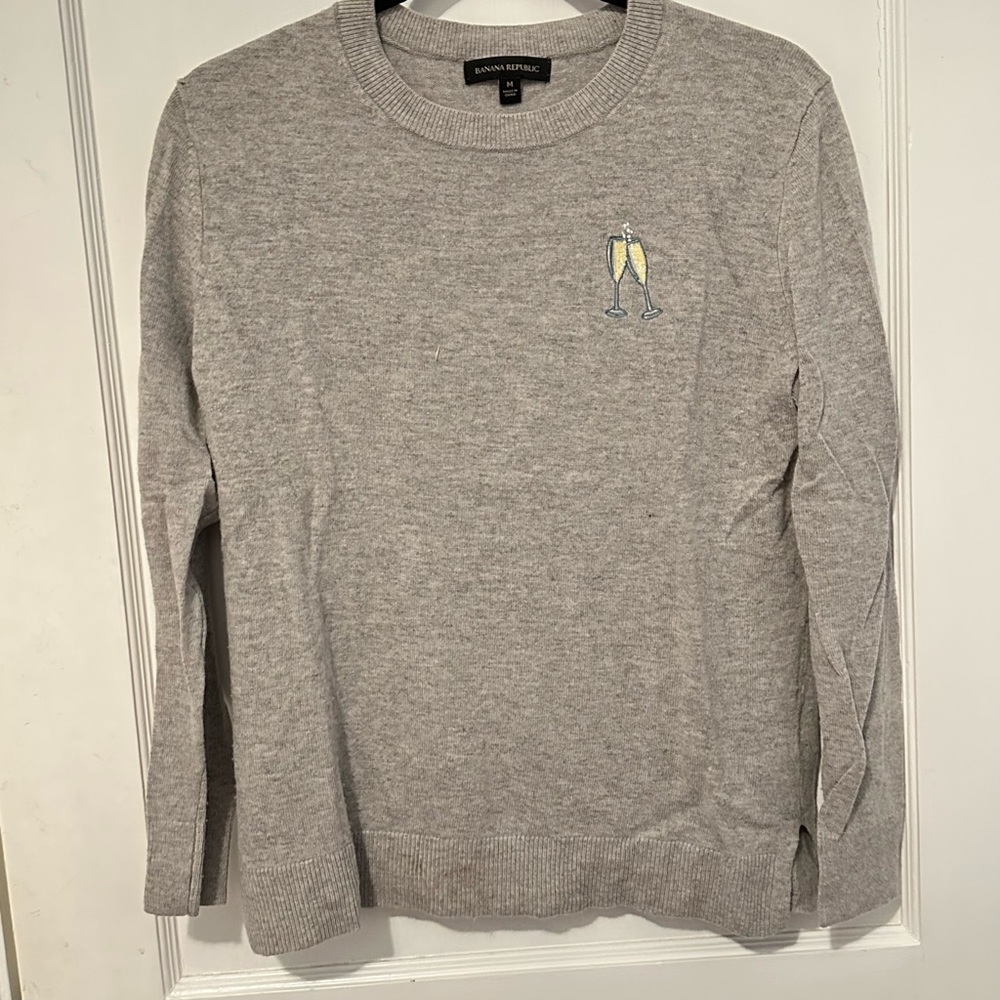 Merino Wool ‘Cheers’ Champagne Glass Sweater, Banana Republic